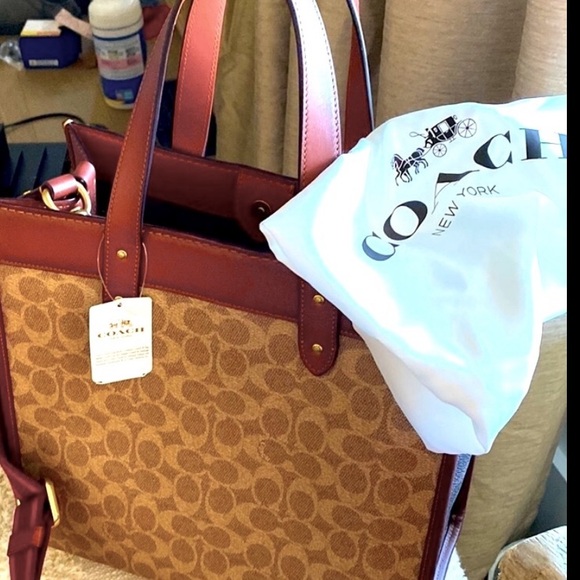 COACH TAN TRUFFLE /RUST LARGE CROSSBODY BAG NWT final price - Picture 6 of 17